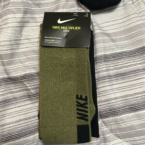 Nike Green Athletic Socks Crew Length